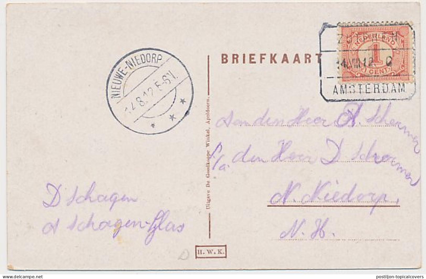 Treinblokstempel : Zutphen - Amsterdam C 1912 ( Apeldoorn ) - Unclassified