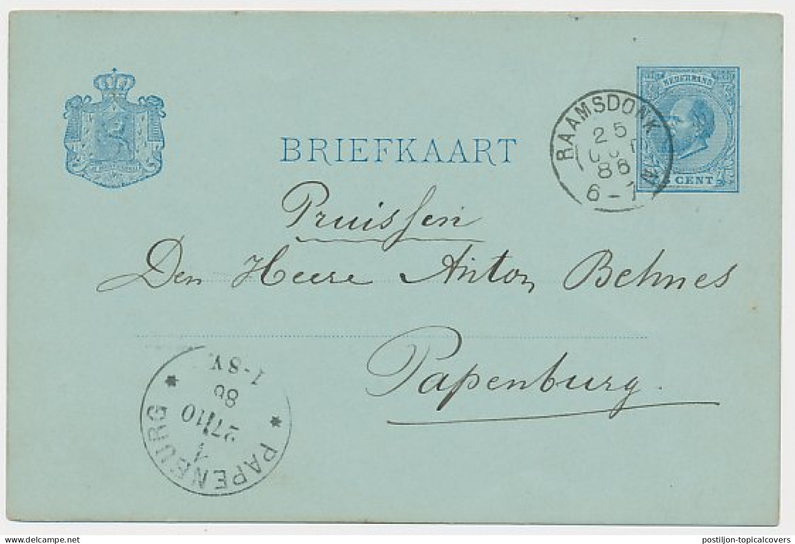 Kleinrondstempel Raamsdonk - Duitsland 1886 - Ohne Zuordnung