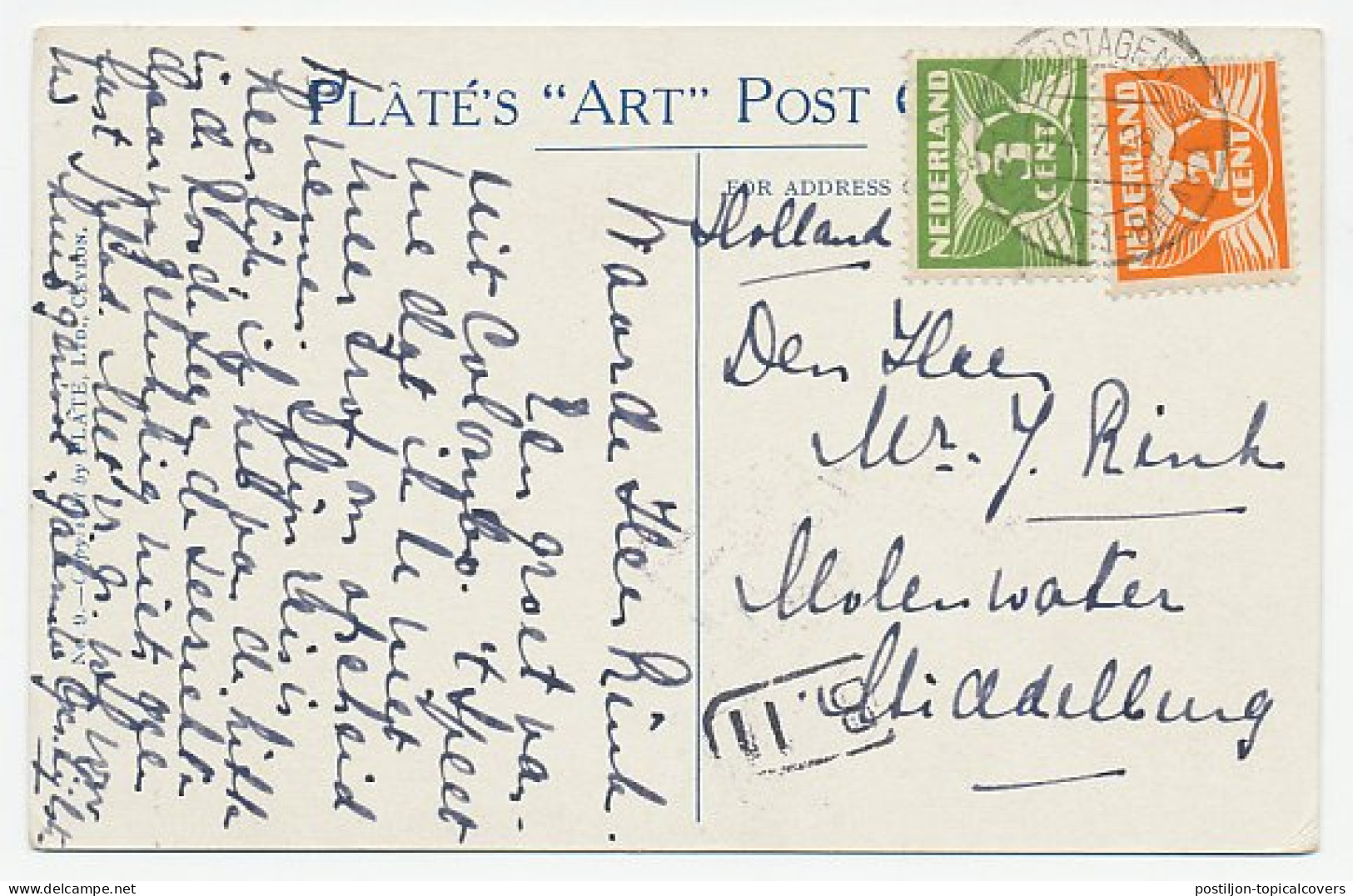 Postagent Amsterdam - Batavia 1928 : Ceylon - Middelburg - Ohne Zuordnung