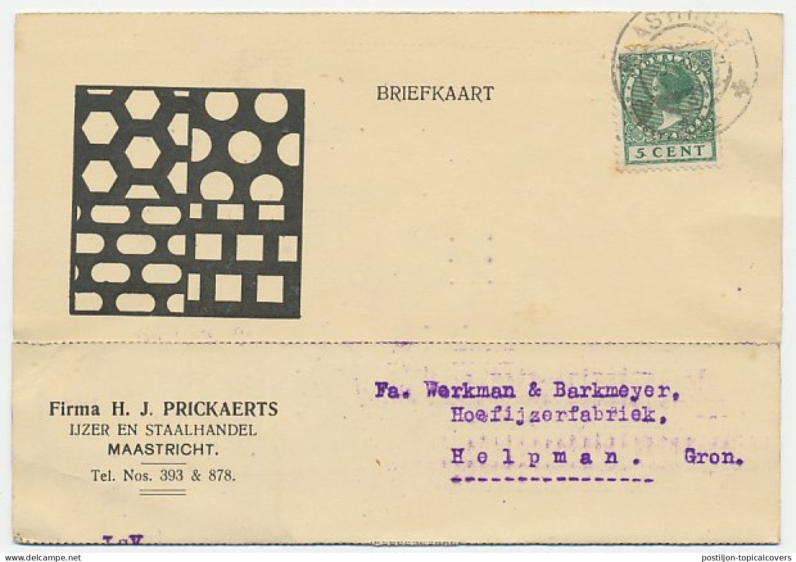 Firma Briefkaart Maastricht 1932 - IJzerhandel - Zonder Classificatie