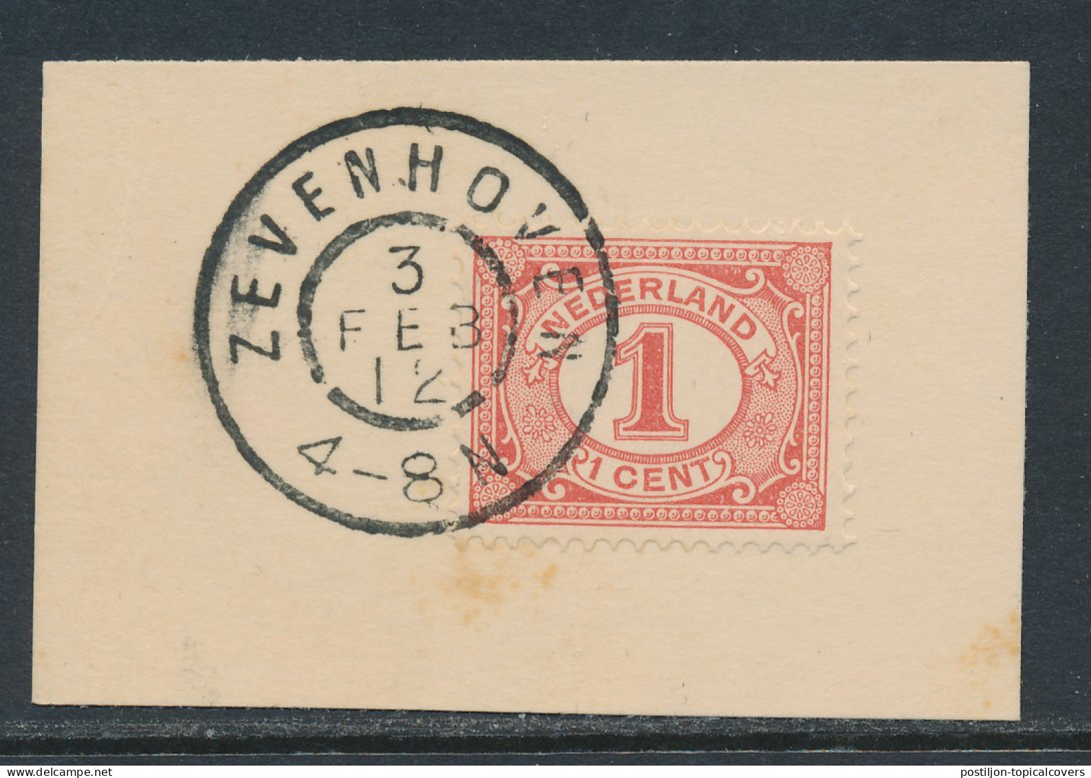 Grootrondstempel Zevenhoven 1912 - Storia Postale