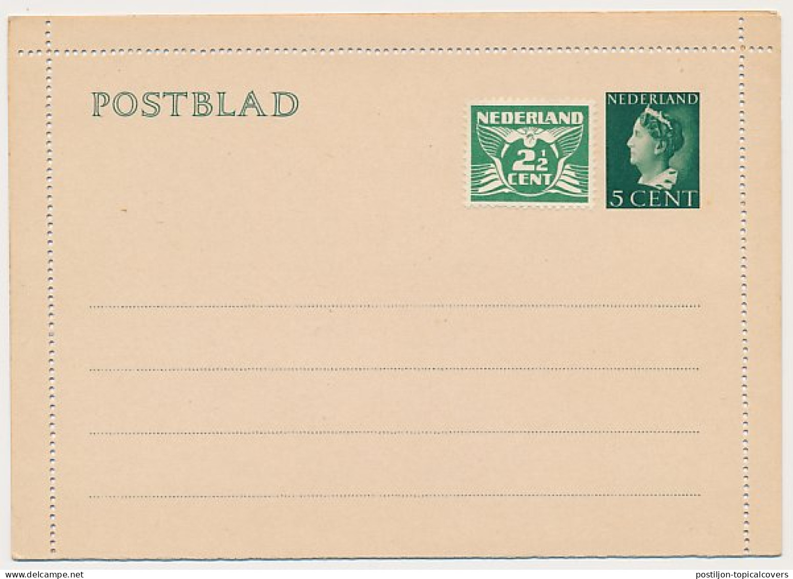 Postblad G. 20 - Ambtshalve Bijgefrankeerd - Postal Stationery