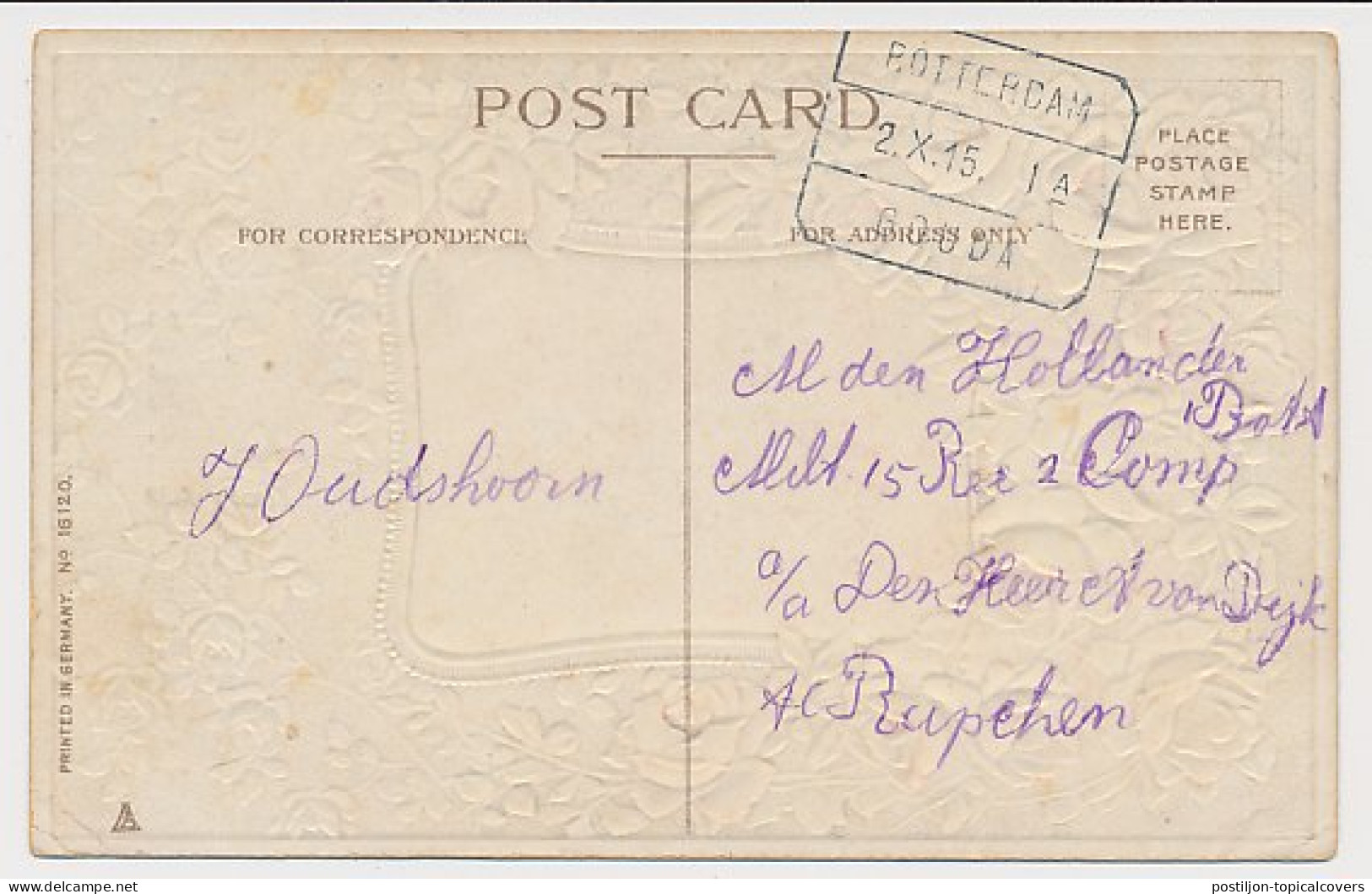 Treinblokstempel : Rotterdam - Gouda IA 1915 - Unclassified