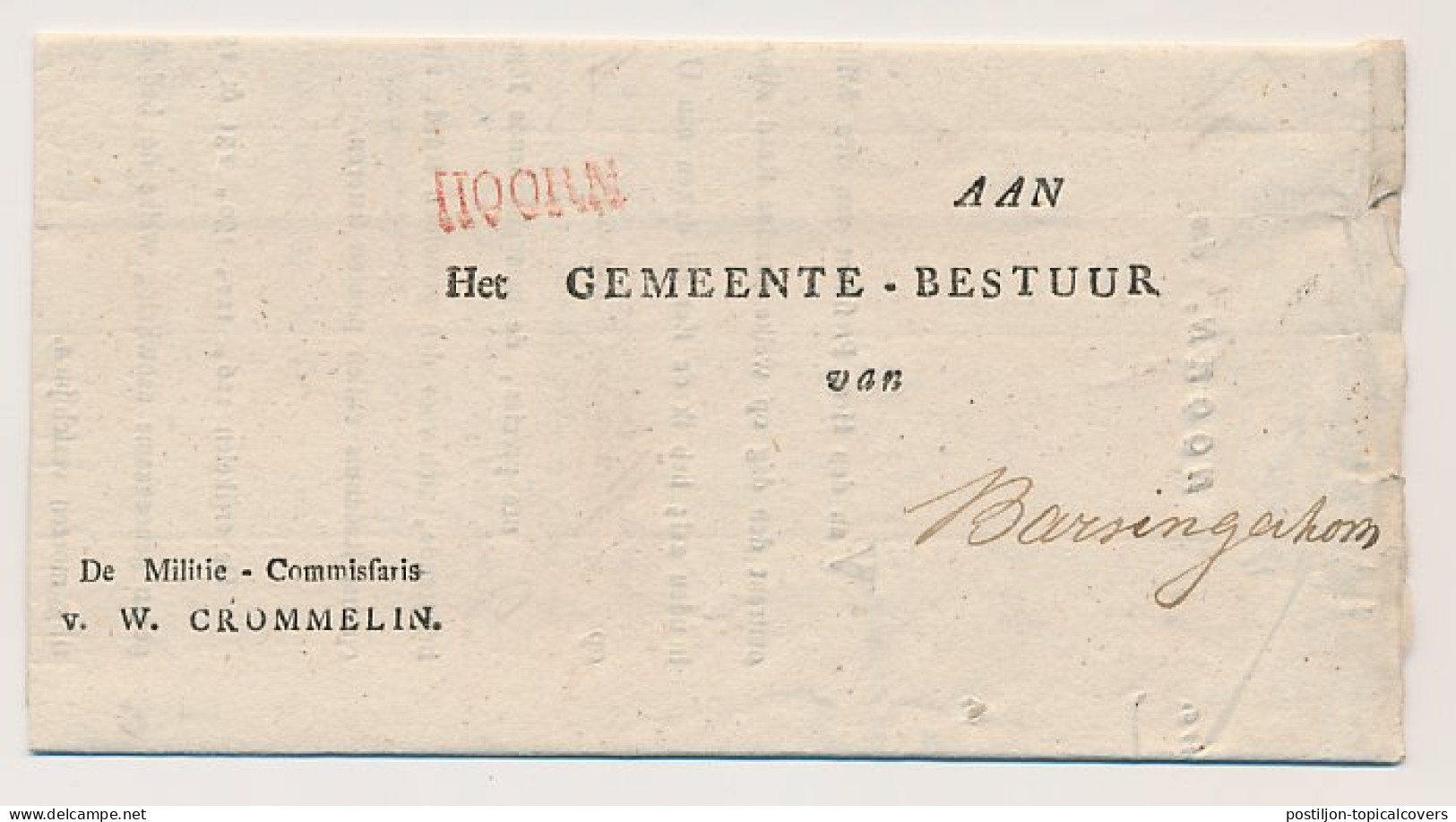 Hoorn - Barsingerhorn 1829 - ...-1852 Voorlopers
