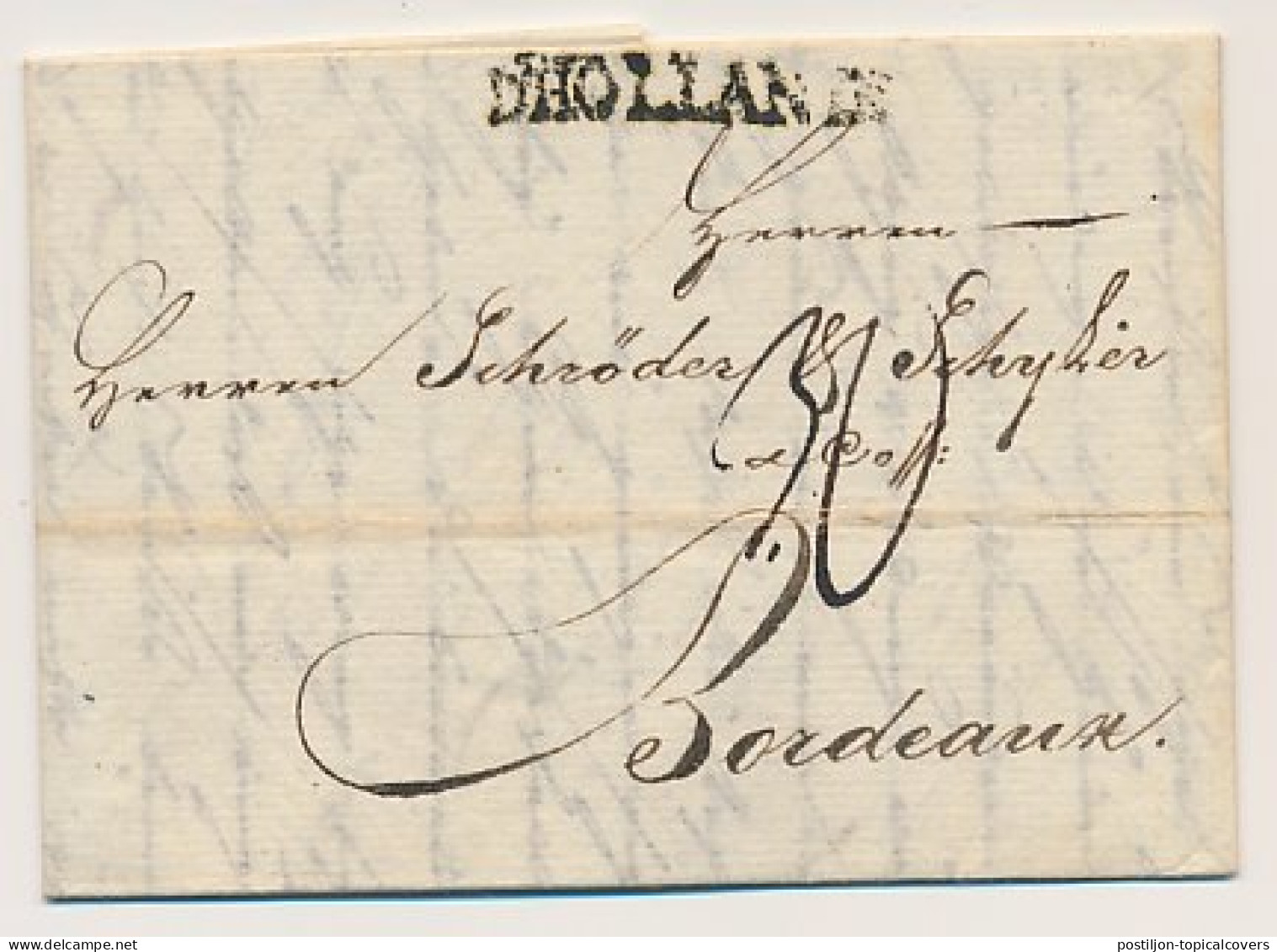 Amsterdam - Bordeaux Frankrijk 1792 - D Hollande - ...-1852 Prephilately