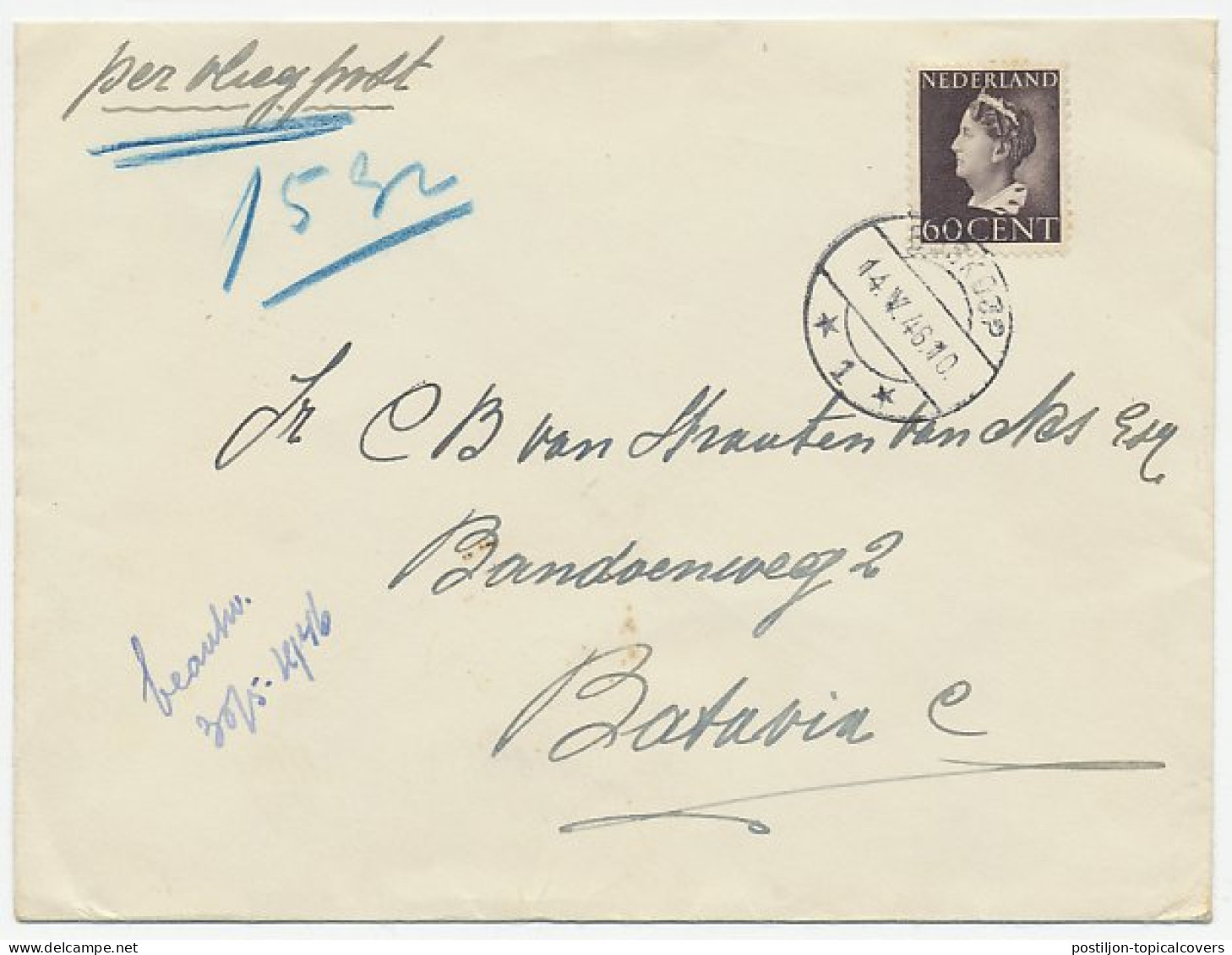 Em. Konijnenburg Boskoop - Ned. Indie 1946 - Zonder Classificatie