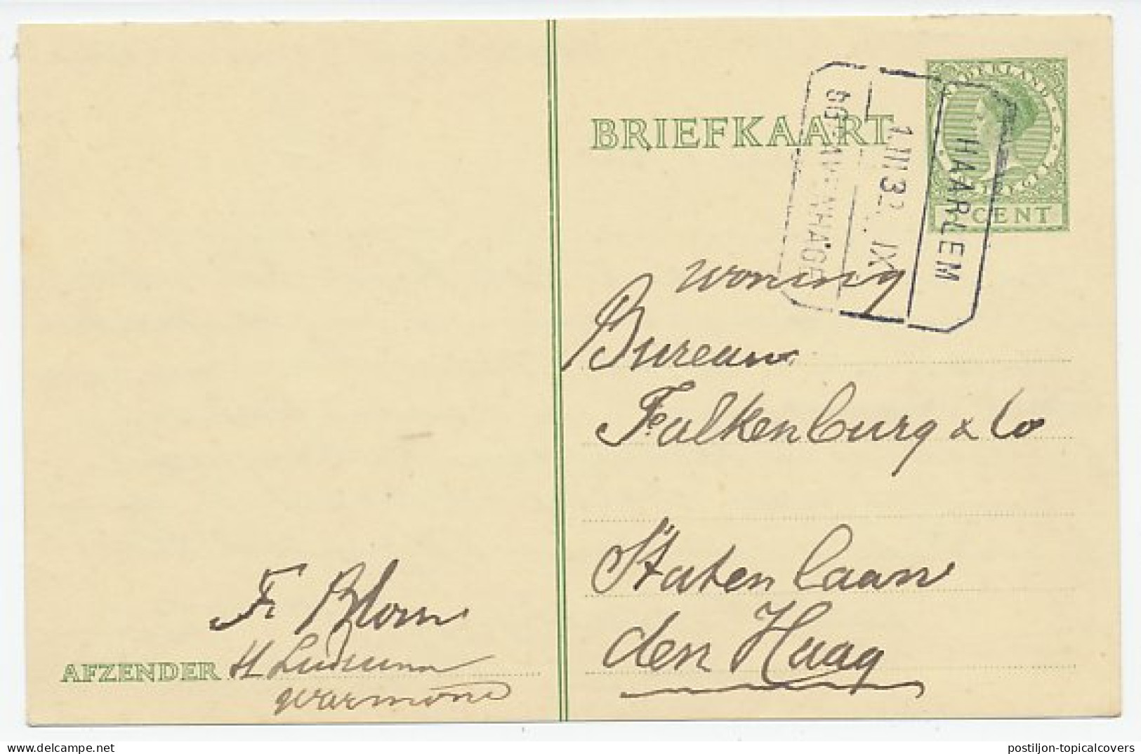 Treinblokstempel : Haarlem - S Gravenhage IX 1932 - Ohne Zuordnung