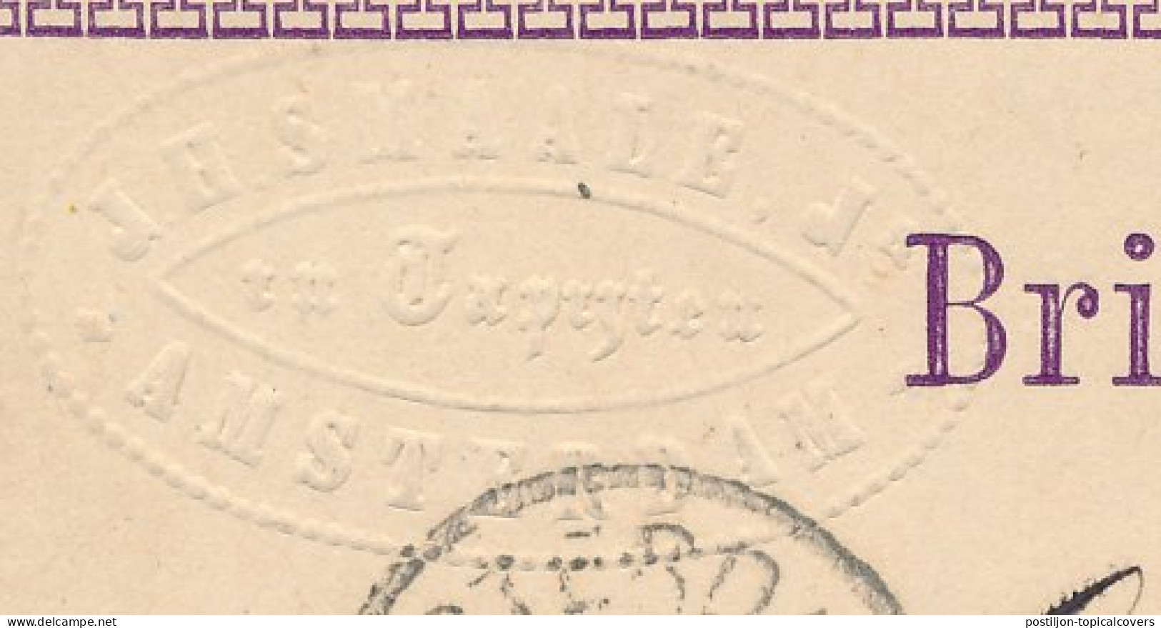 Briefkaart G. 7 Firma Blinddruk Amsterdam 1874 - Ganzsachen