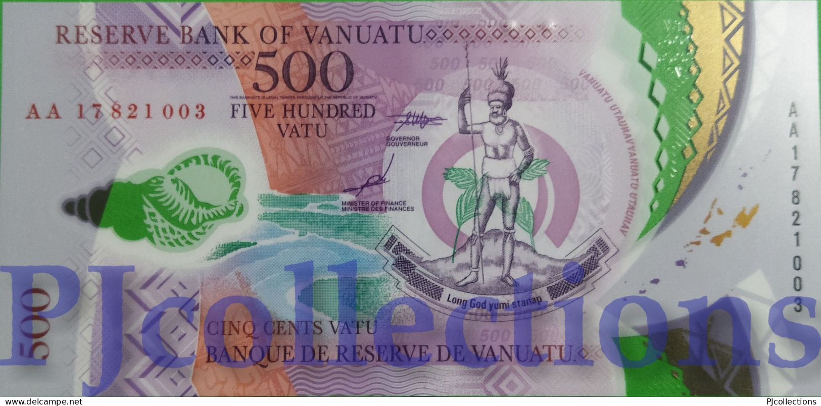 VANUATU 500 VATU 2017 PICK 18 POLYMER UNC PREFIX "AA" - Vanuatu