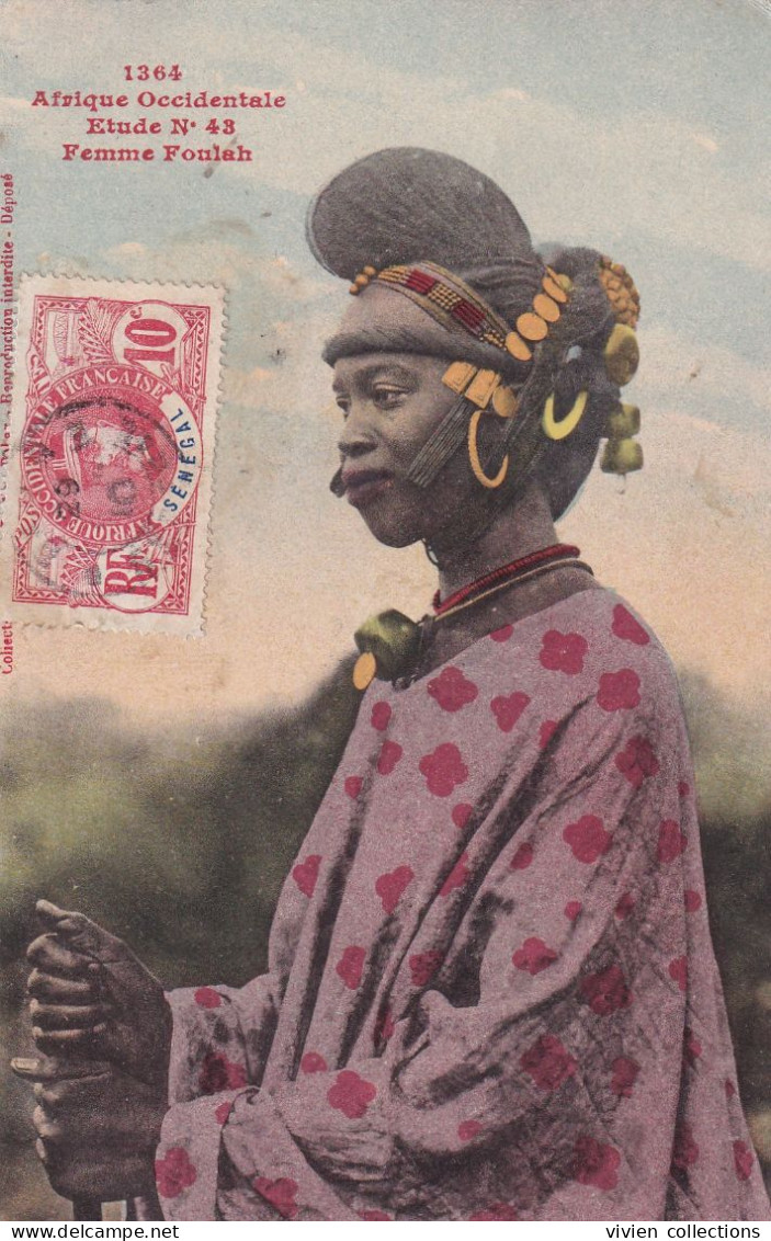 Afrique Occidentale Sénégal Femme Foulah Circulée 1910 - Sénégal