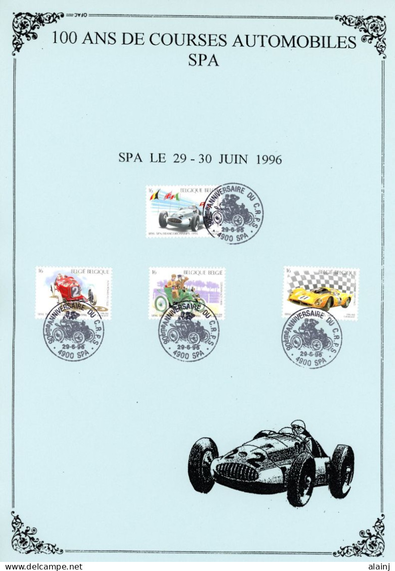 BE   2649 - 2652   ---    Feuille  --   100 Ans De Courses Automobiles à Spa - Lettres & Documents