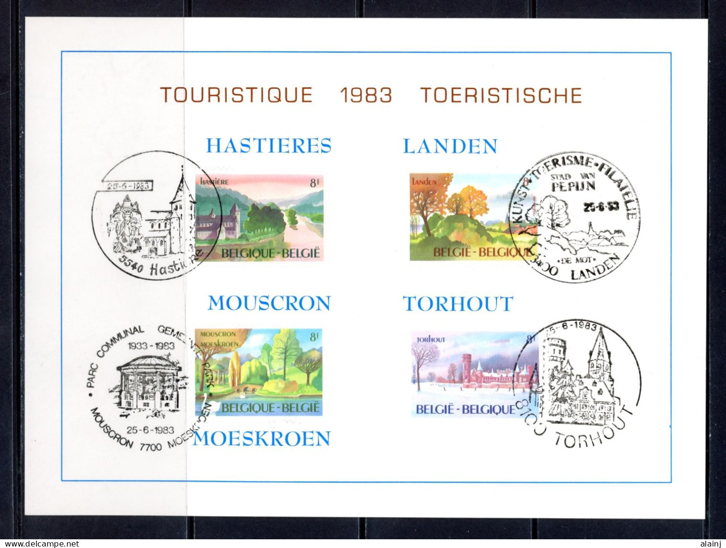 BE   2096 - 2099   ---   Feuillet  --  Pour Le Tourisme  --  Obl  1er Jour - 1981-1990