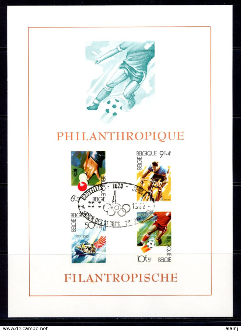 BE   2039 - 2042   ---   Feuillet  --  Philantropie : Sports  --  Obl  1er Jour - 1981-1990