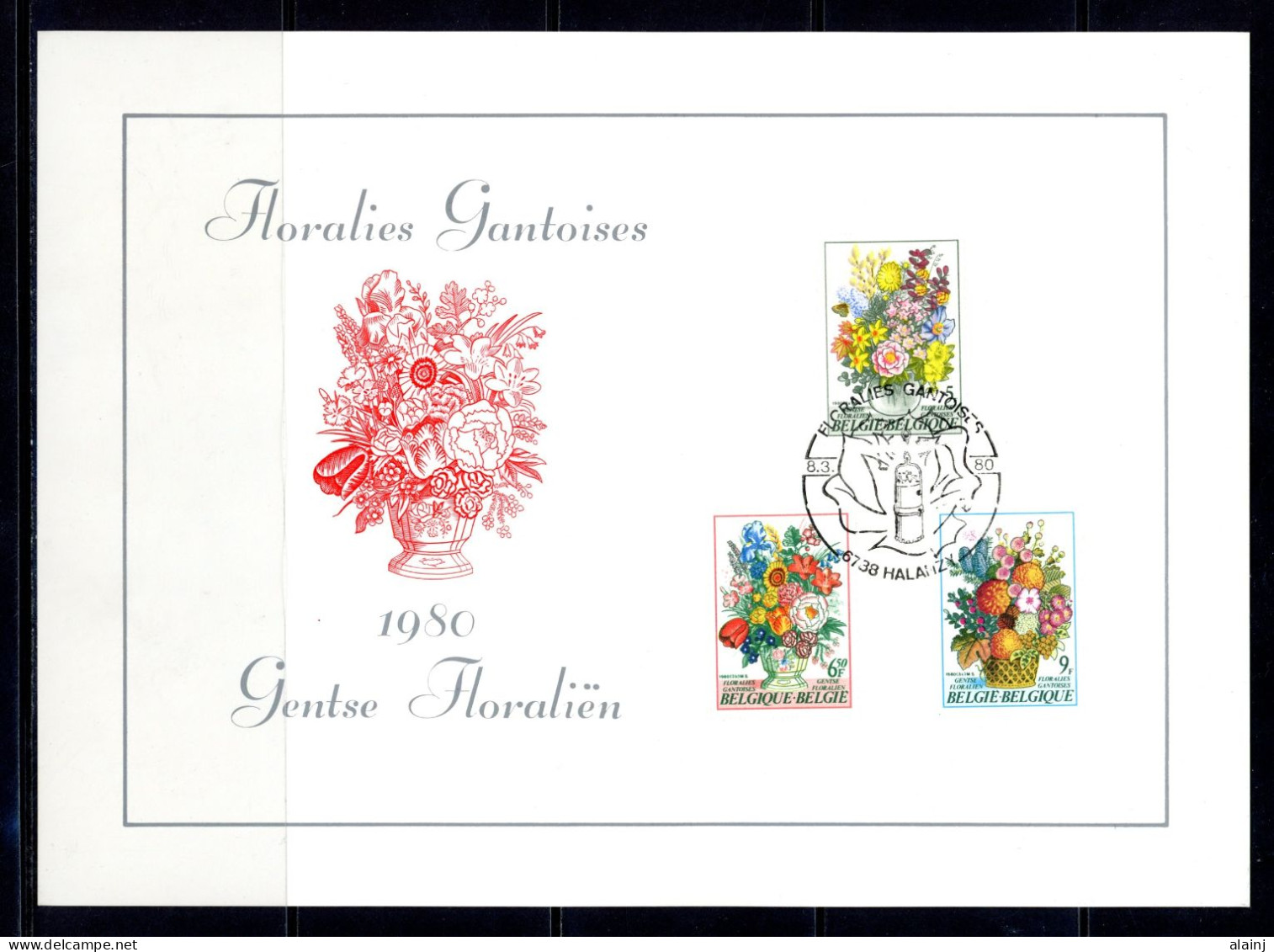 BE   1966 - 1968   ---   Feuillet  --  Floralies Gantoises  --  Obl  1er Jour Halanzy - 1971-1980