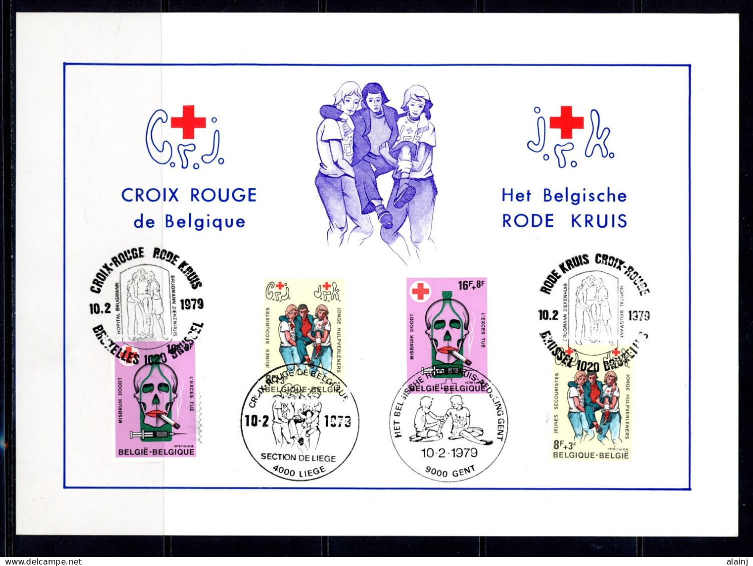BE   1921 - 1922   ---   Feuillet  --  Croix Rouge De Belgique  --  Obl  1er Jour - 1971-1980
