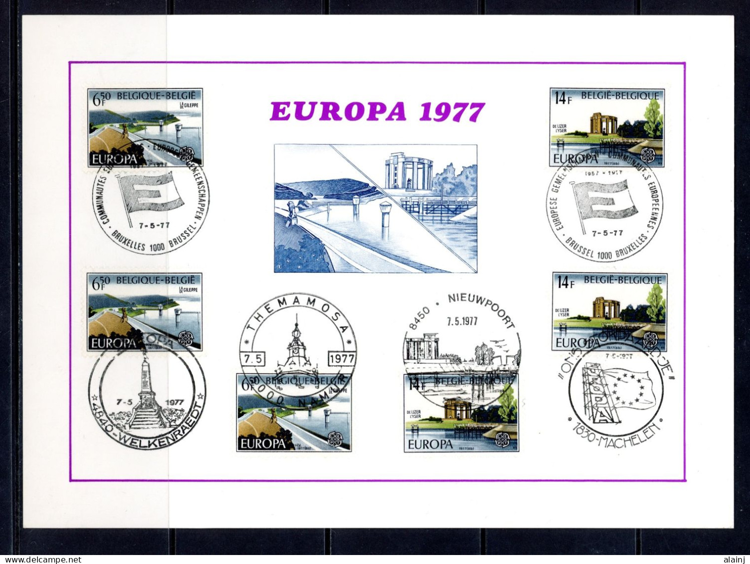 BE   1853 - 1854  ---   Feuillet  --  Europa : Paysages : La Gileppe Et L'Yser --  Obl  1er Jour - 1971-1980