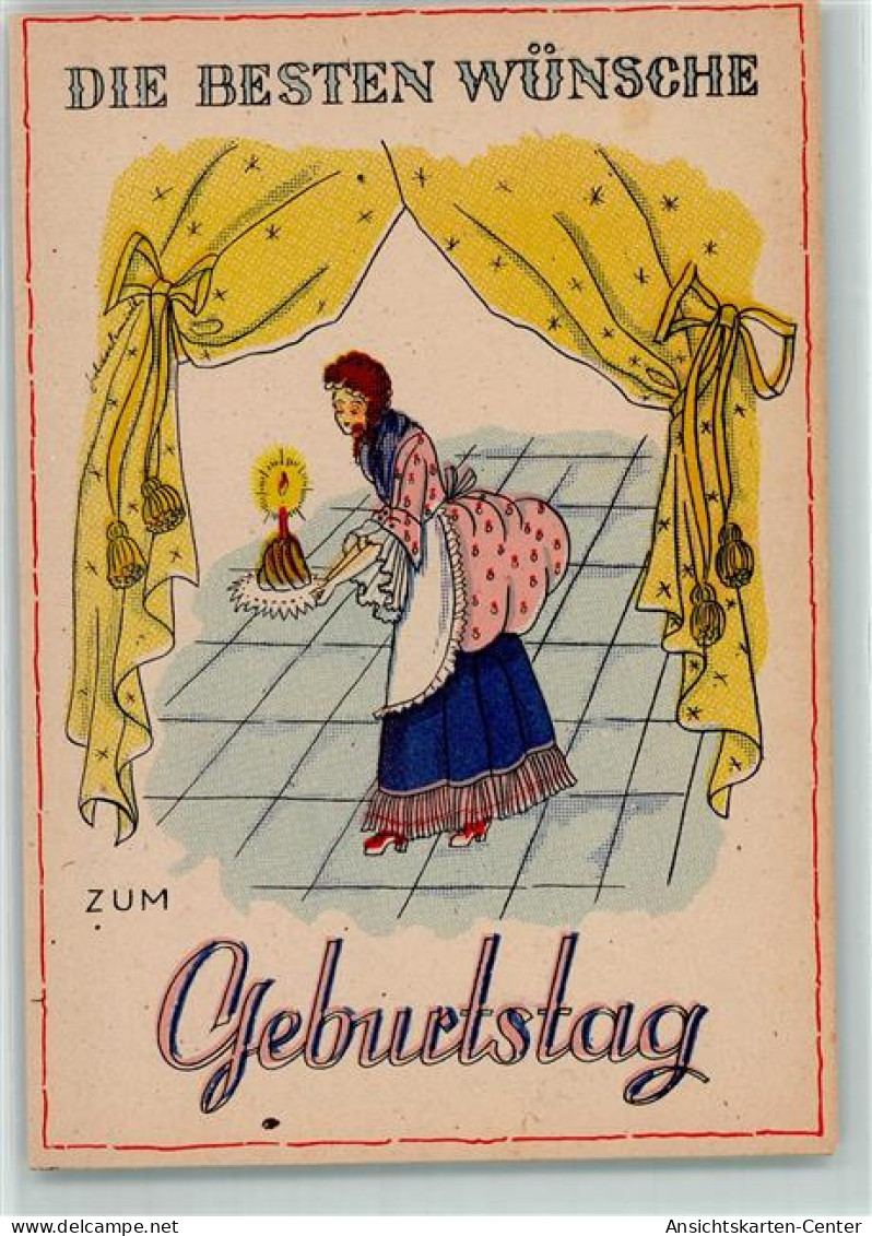 39167105 - Frau Mit Schuerze Kuchen AK - Anniversaire