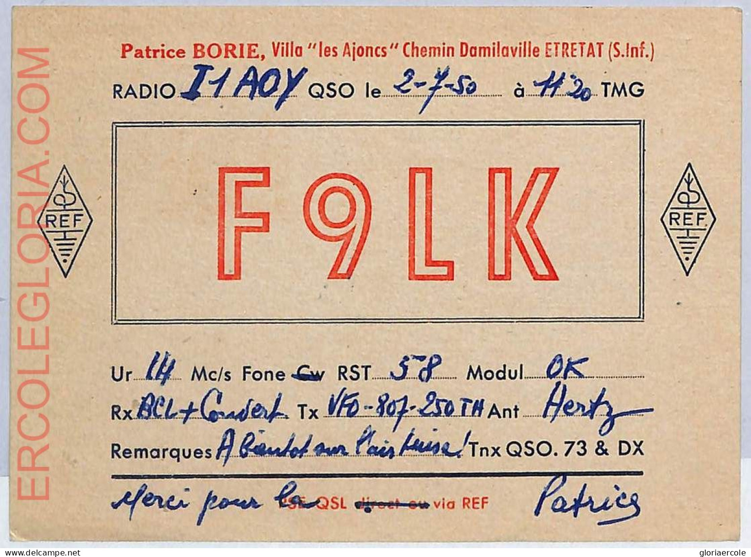 Ad9050 - FRANCE - RADIO FREQUENCY CARD   - 1950 - Radio