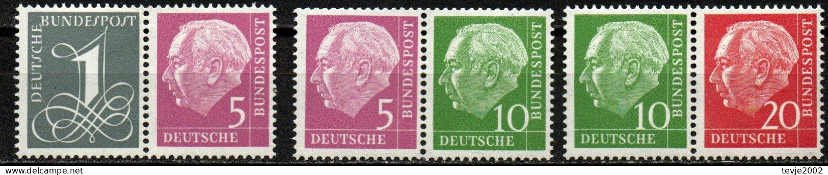 Bund 1960 - Zusammendrucke Aus MH 4 - Postfrisch MNH - Heuss - Se-Tenant