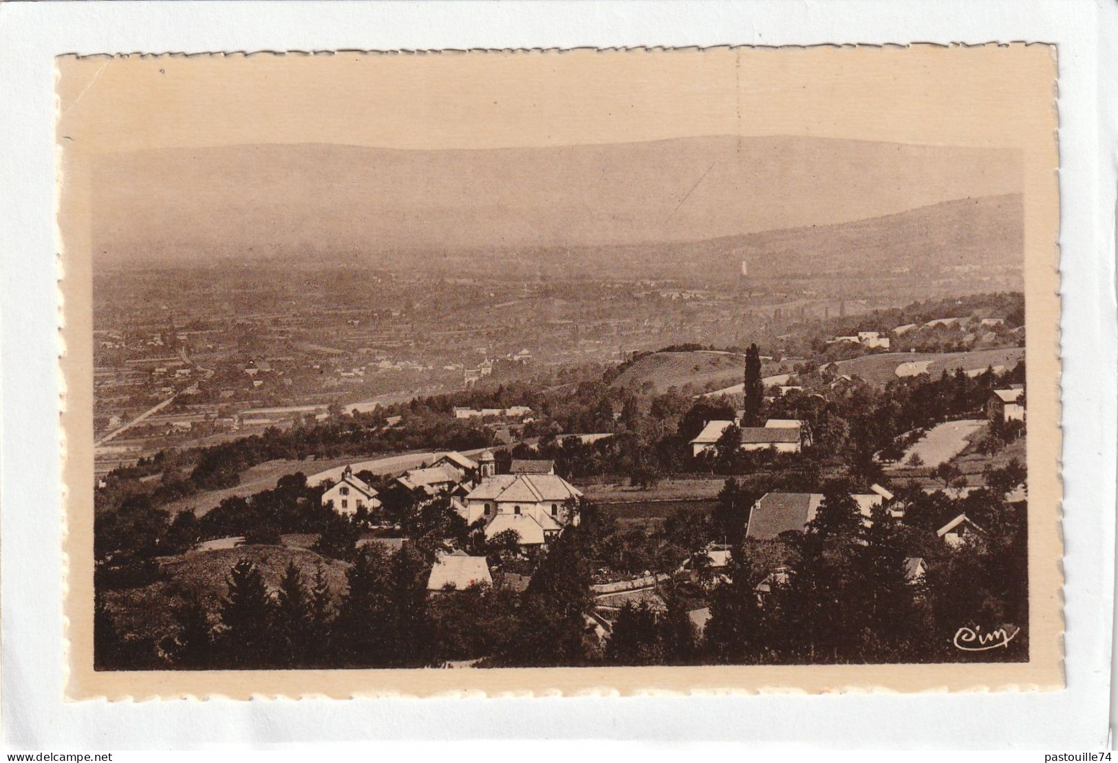 CPA :  14 X 9  -  FAUCIGNY  -  Le Village Et Partie De La Vallée De L'Arve - Faucigny