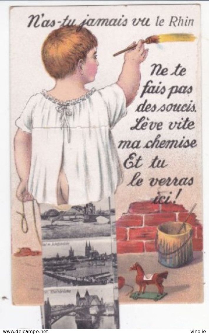 24-5306 : N'AS TU JAMAIS VU LE RHIN. CARTE A TIRETTE AVEC 10 VUES. COLLEUR D'AFFICHES. VALLEE DU RHIN - Greetings From...