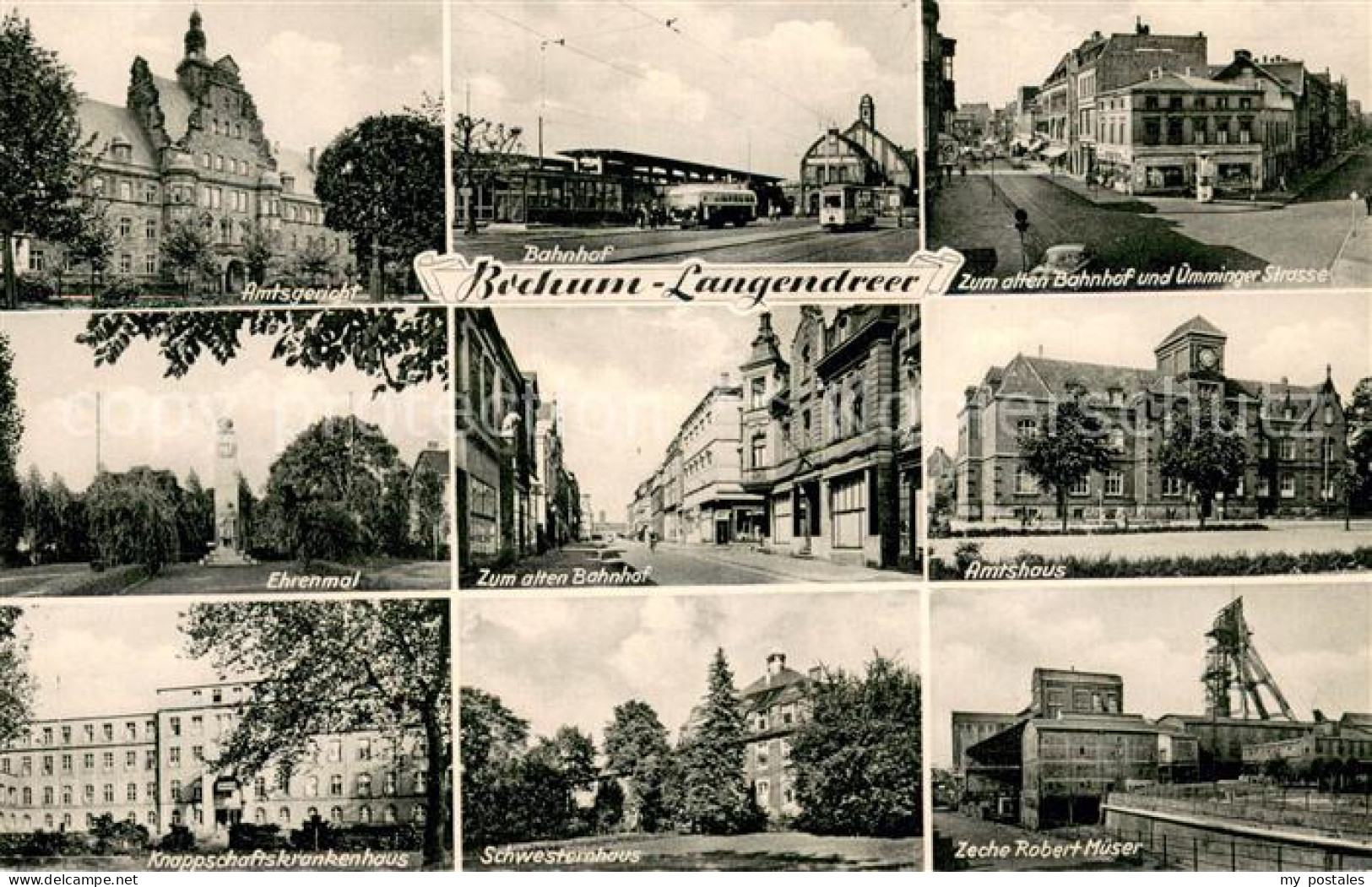 73752801 Langendreer Bahnhof - Amtshaus - Ehrenmal - Amtsgericht - Zeche Robert  - Bochum