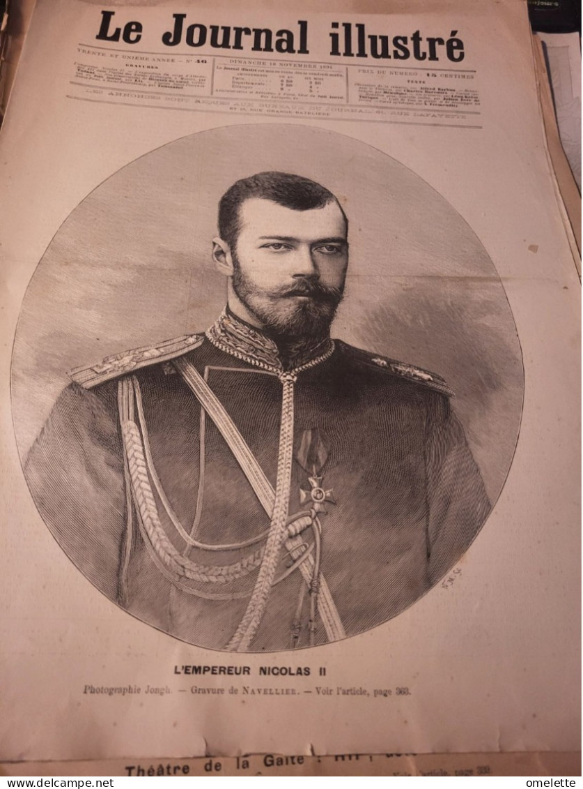 JOURNAL ILLUSTRE 94 /RUSSIE EMPEREUR NICOLAS II /EXPOSITION CORPS ALEXANDRE III A MOSCOU - Revues Anciennes - Avant 1900