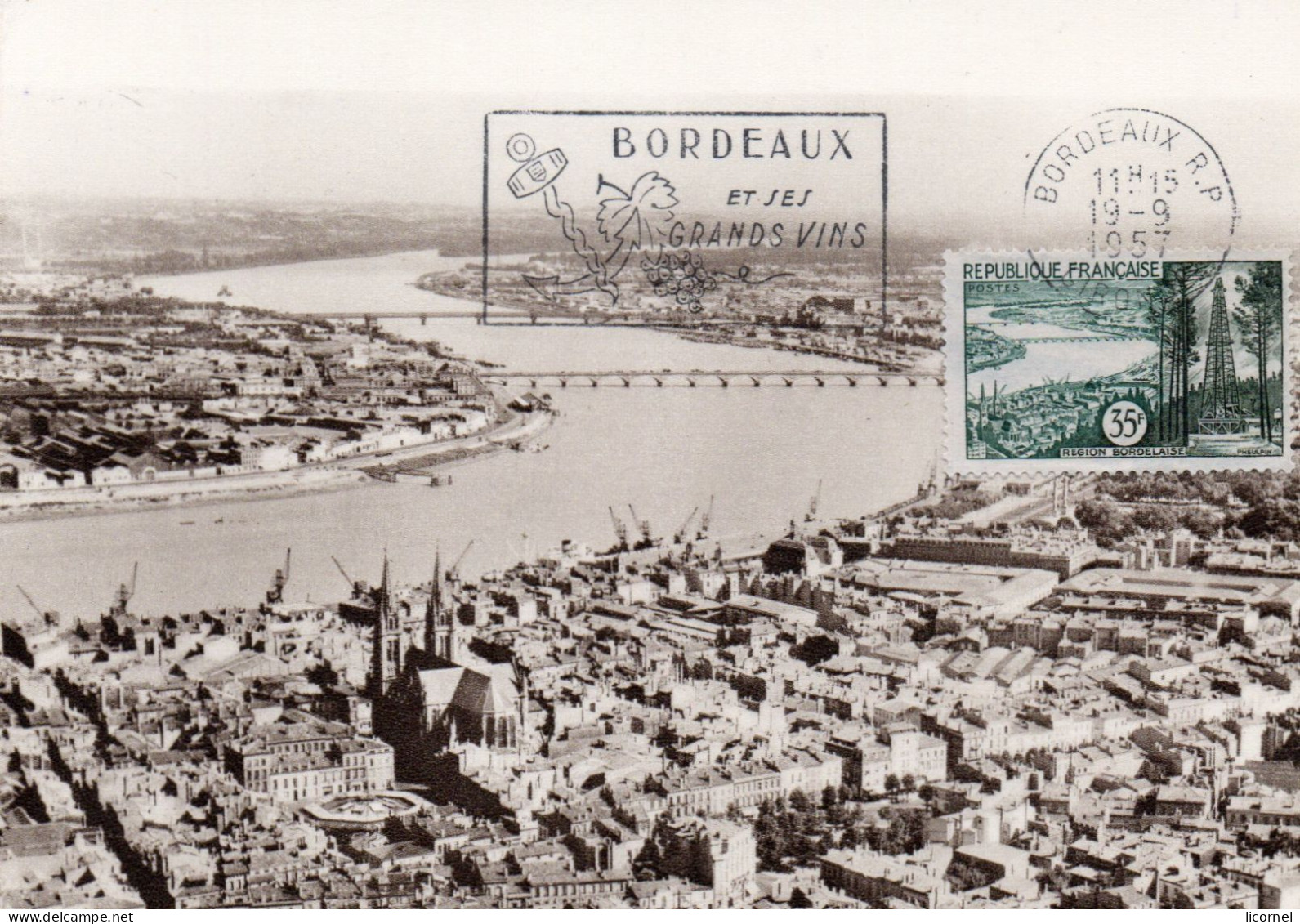 Carte Maxi 1957 : BORDEAUX - 1950-1959