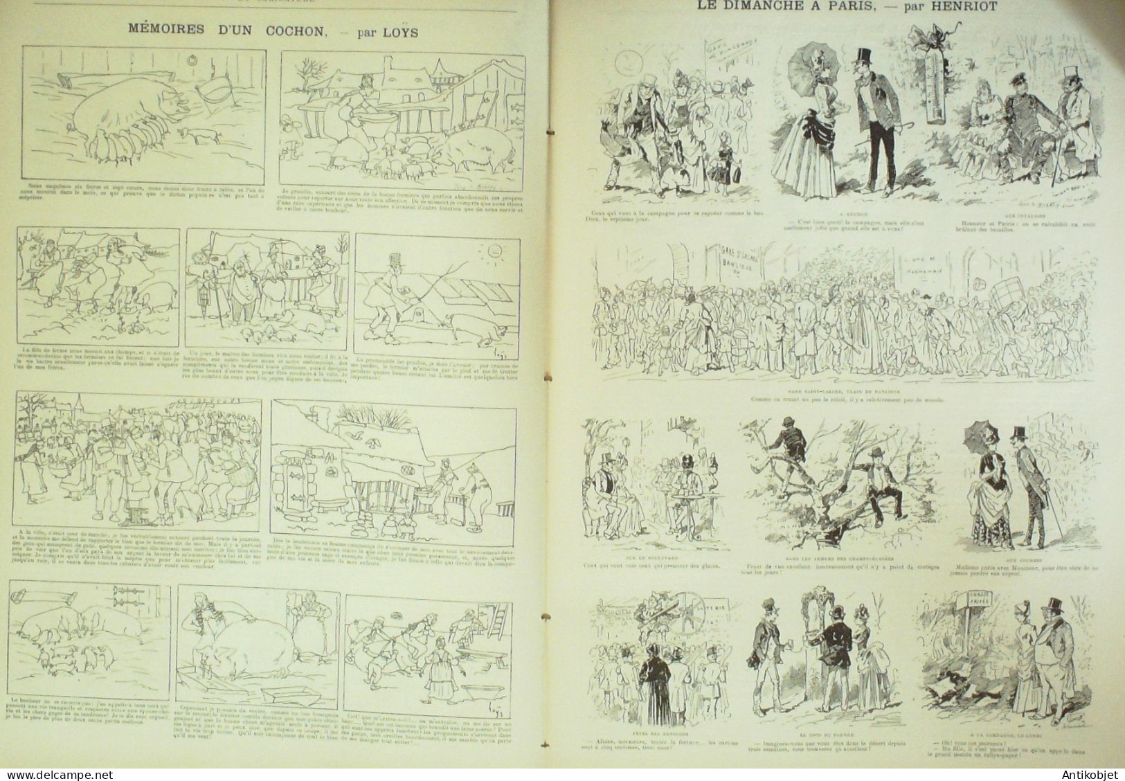 La Caricature 1885 N°292 En Route En Mer Draner Gino Dimanche à Paris Henriot Loys Job - Revistas - Antes 1900