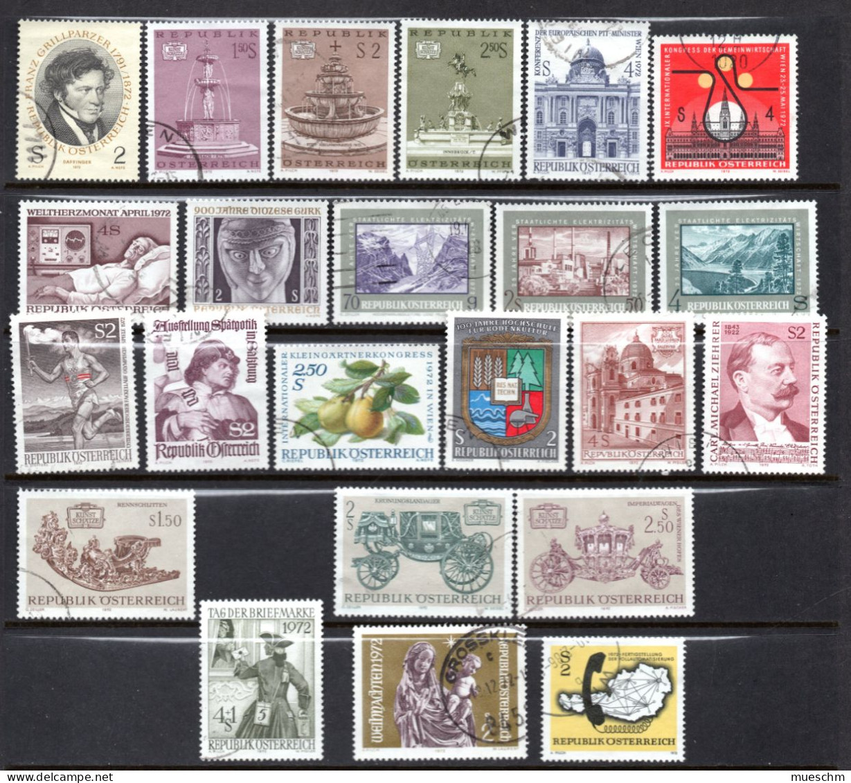 Österreich, 1972, Kompletter Jahrgang, MiNr.1381-1409 Inkl.Block 2, Gestempelt (20239E) - Annate Complete