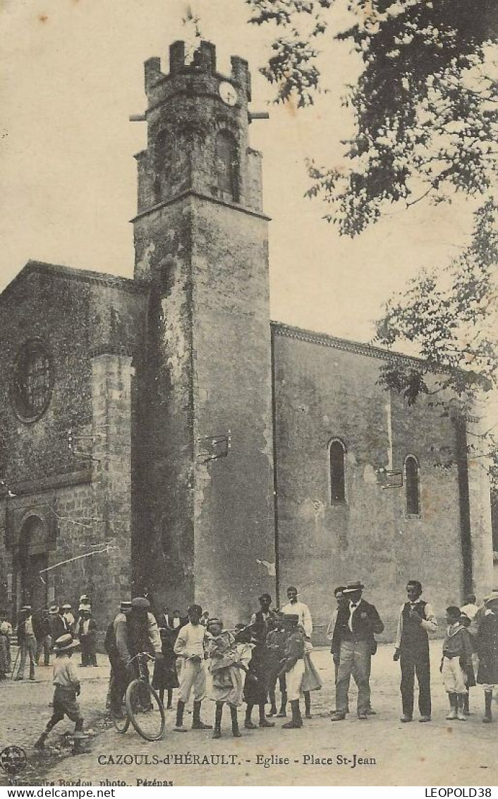 CAZOULS D'HERAULT Eglise Place Saint Jean - Otros & Sin Clasificación