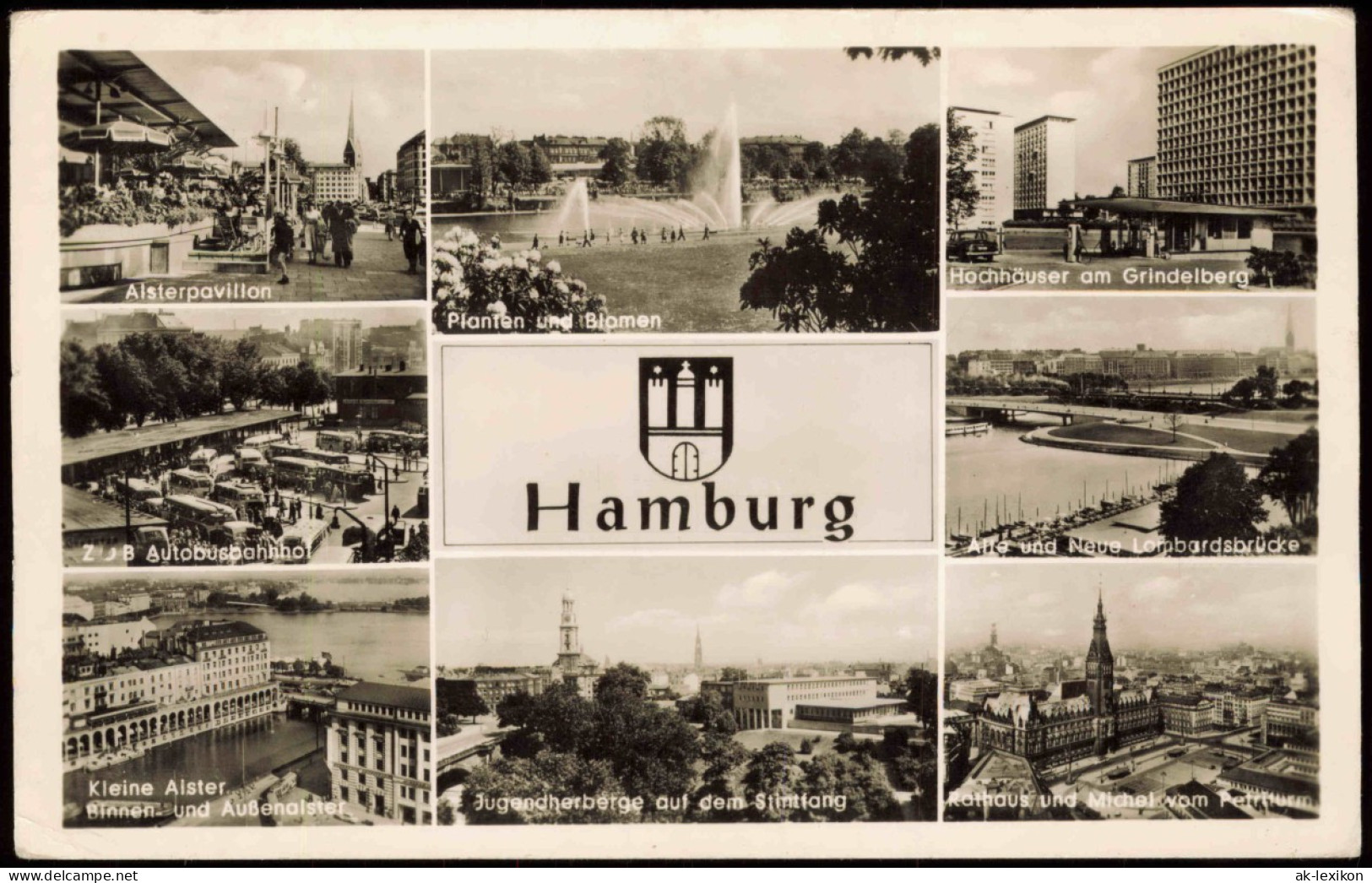 Ansichtskarte Hamburg Grindelberg, ZOB Busbahnhof Uvm 1956 - Other & Unclassified