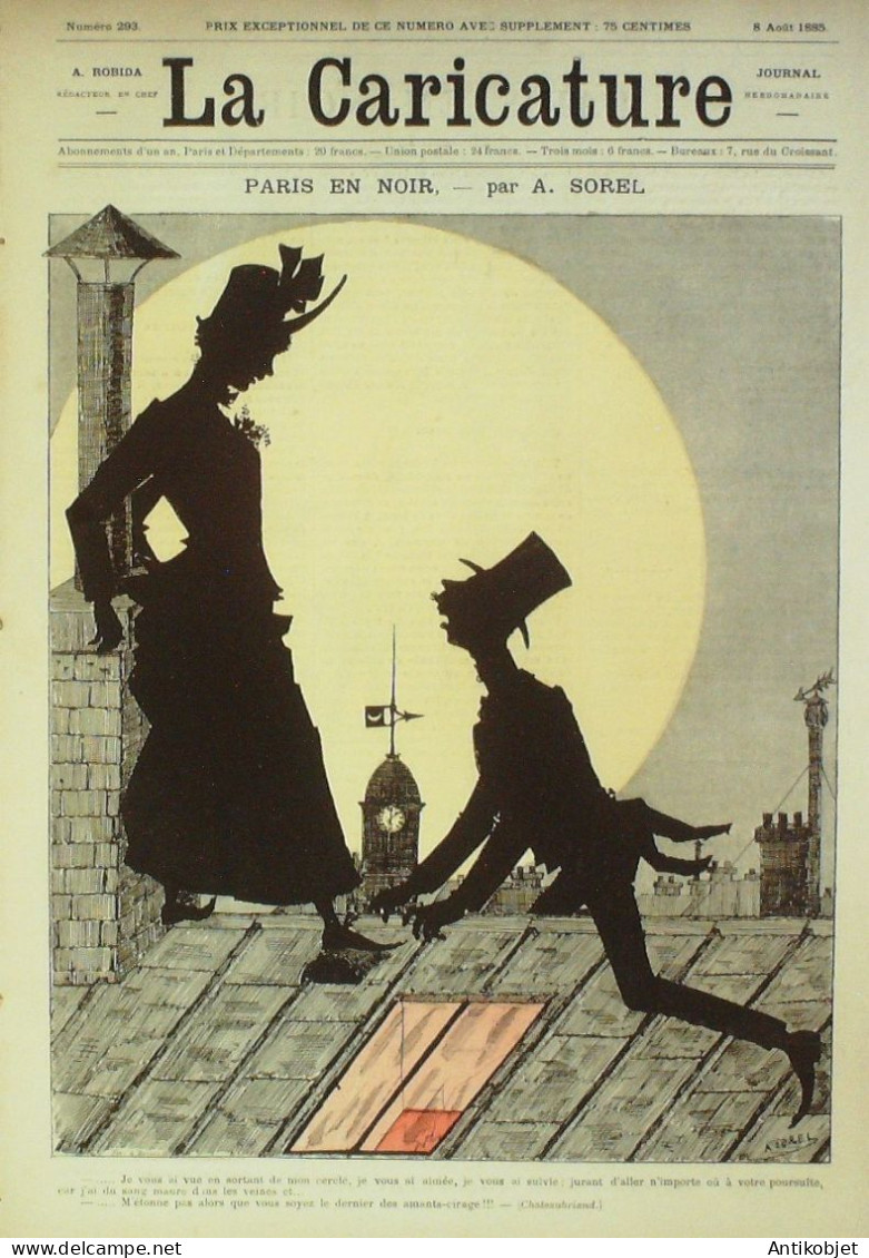 La Caricature 1885 N°293 Paris En Noir Profils Nocturnes Sorel - Revues Anciennes - Avant 1900