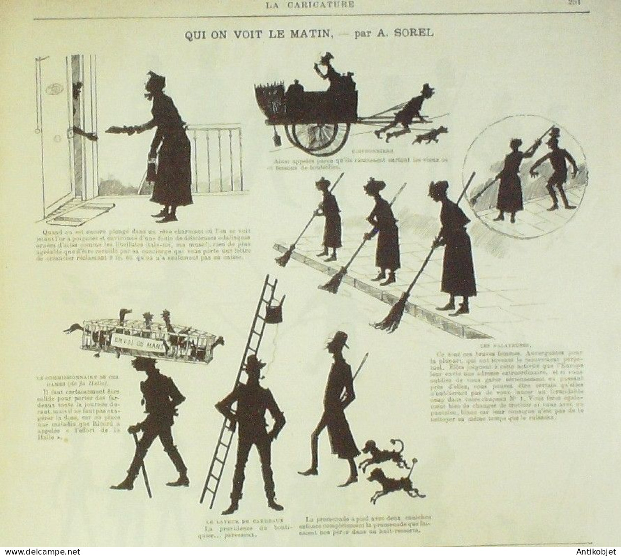 La Caricature 1885 N°293 Paris En Noir Profils Nocturnes Sorel - Tijdschriften - Voor 1900