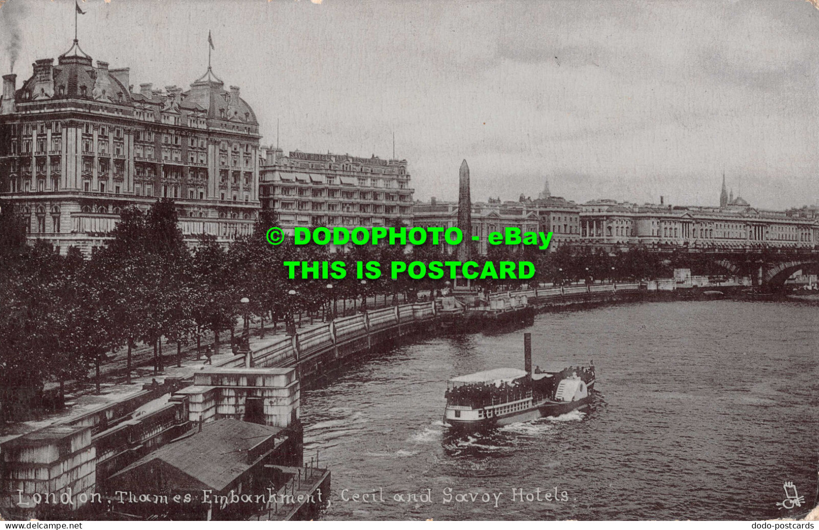 R539140 London. Thames Embankment. Cecil And Savoy Hotels. Tuck. Silverette. 155 - Autres & Non Classés