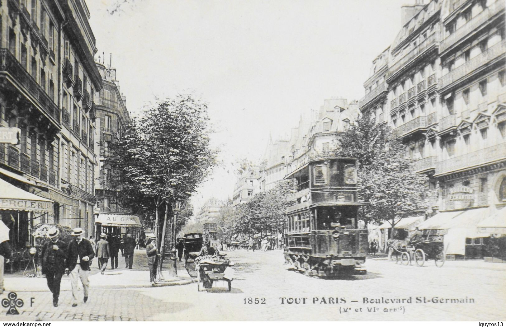 CPA. [75] > TOUT PARIS > N° 1852 - Boulevard St-Germain - (Ve & VIe Arrt.) - 1910 - Coll. F. Fleury - TBE - Distrito: 05