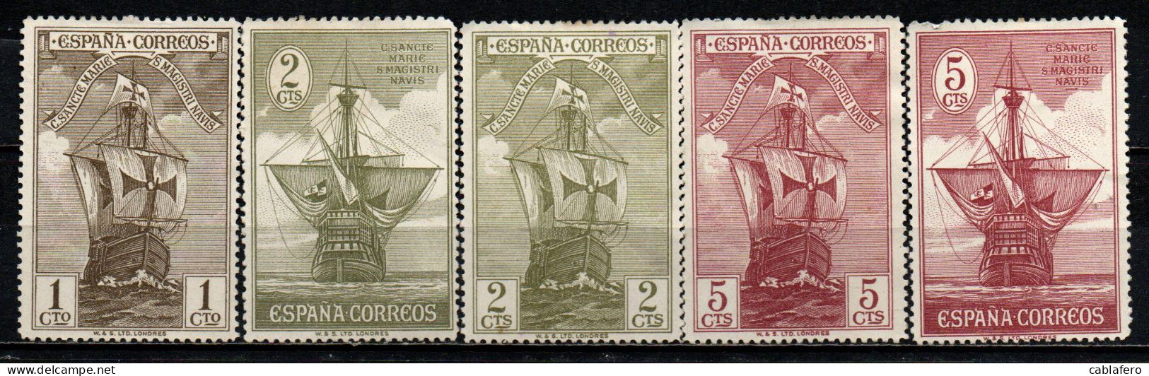 SPAGNA - 1930 - IN ONORE DI CRISTOFORO COLOMBO - LE TRE CARAVELLE - SENZA GOMMA - Neufs