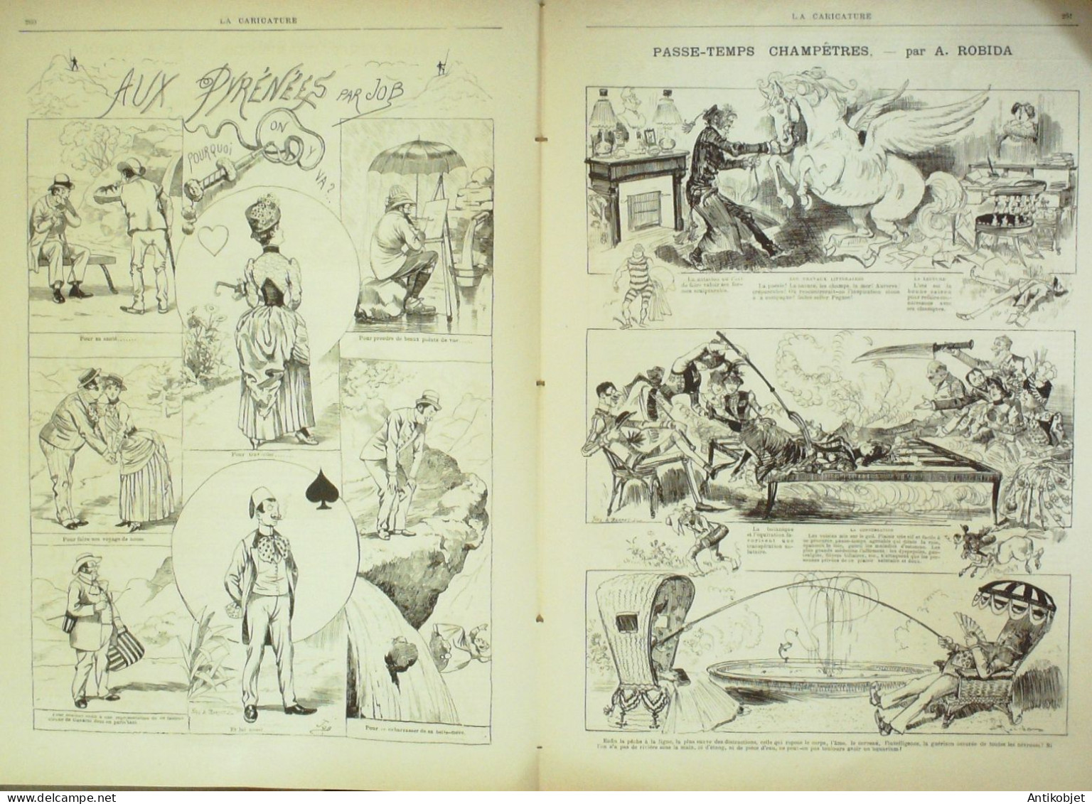 La Caricature 1885 N°294 Pyrénées Job Trock Passe-temps Champêtres Robida Faria - Magazines - Before 1900