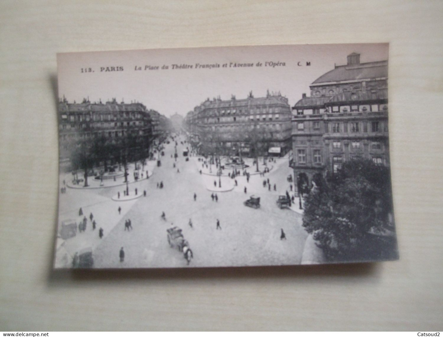 Carte Postale Ancienne PARIS La Place Du Théâtre Français Et Avenue De L'Opéra - Places, Squares