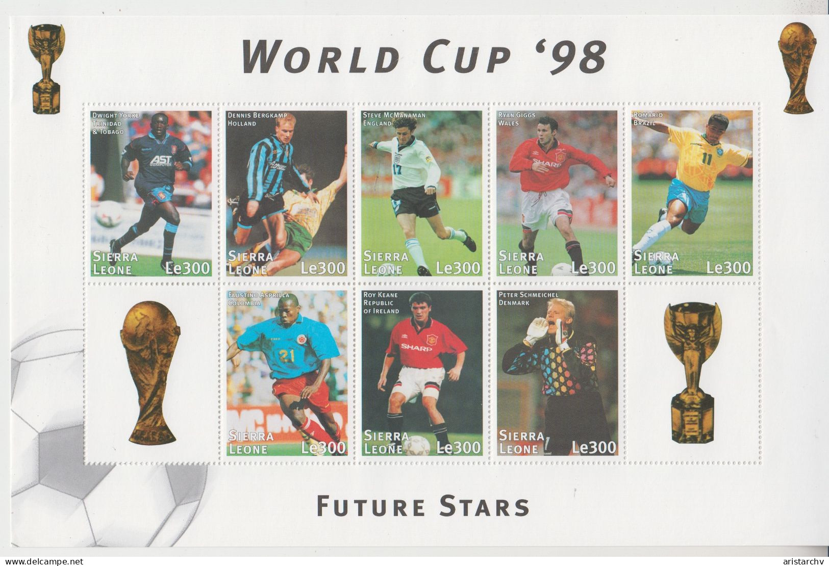SIERRA LEONE 1998 FOOTBALL WORLD CUP 2 S/SHEETS SHEETLET AND 6 STAMPS - 1998 – France