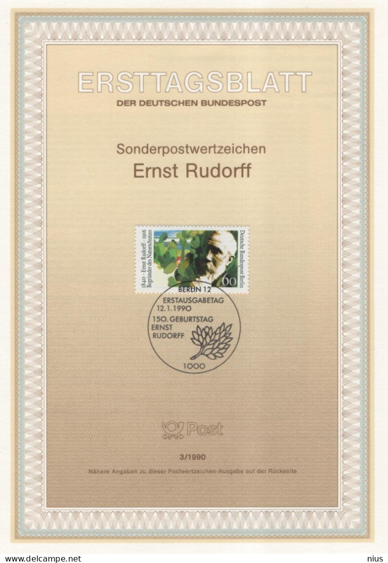 Germany Deutschland 1990-3 Ernst Rudorff, German Composer, Music Musik, Founder Of Nature Protection Movement, Berlin - 1991-2000