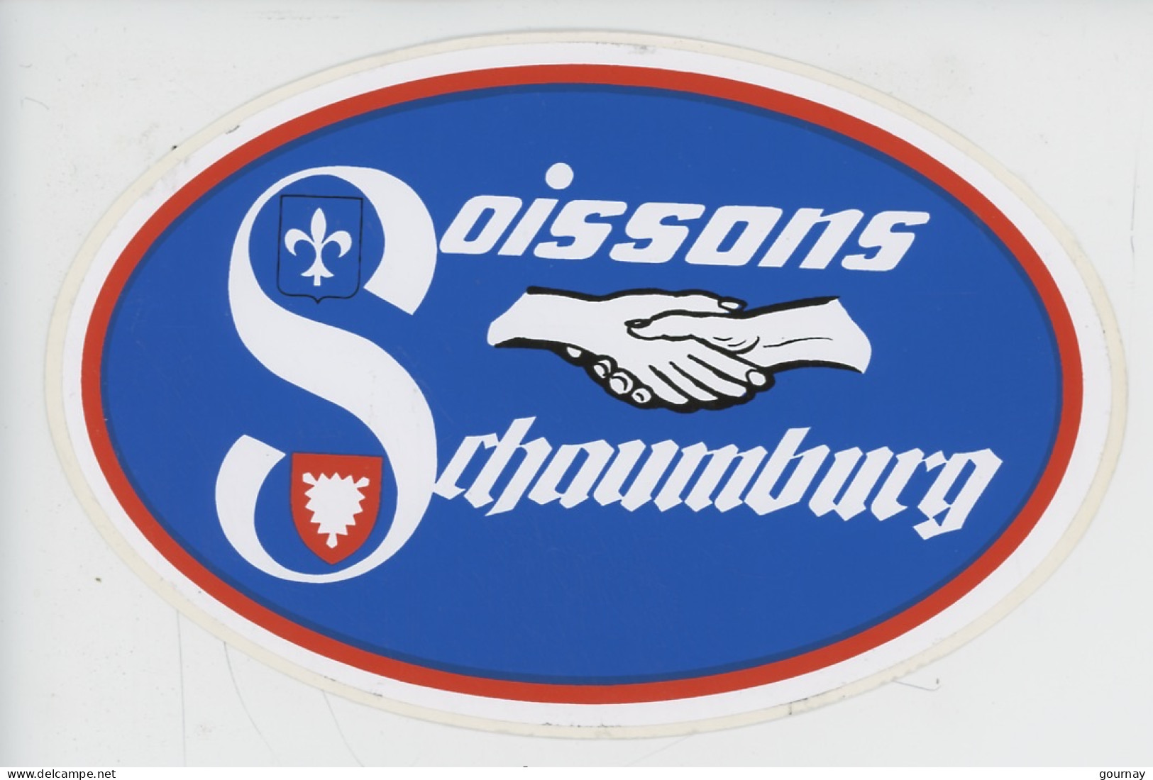 Autocollant Soissons-Schaumburg (Illinois Banlieue Chicago Etats-Unis) Jumelage 17,5X11,5 Blason - Soissons