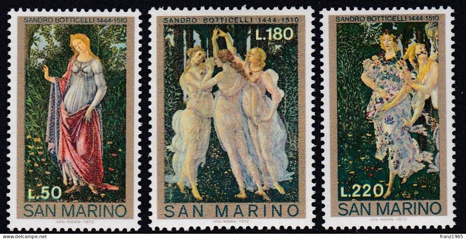 Botticelli Paintings - 1972 - Unused Stamps