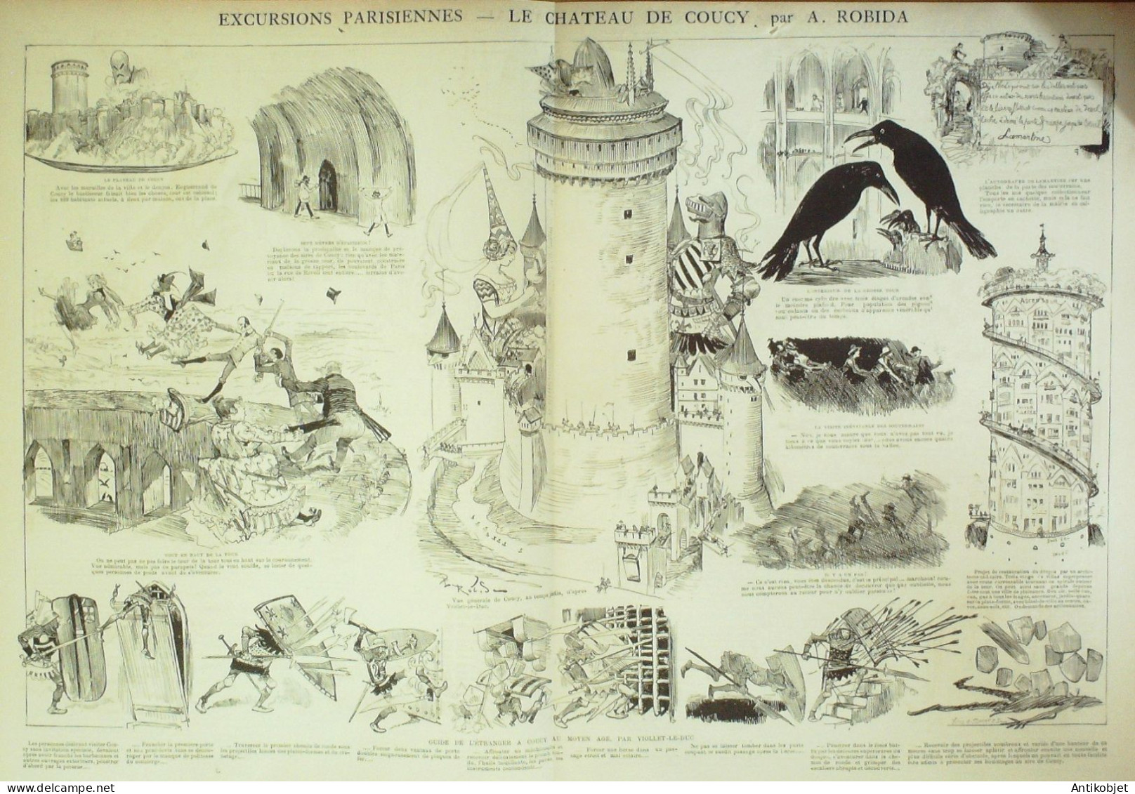 La Caricature 1885 N°295 Château De Coucy Robida Berret Vengeance Faria - Revistas - Antes 1900