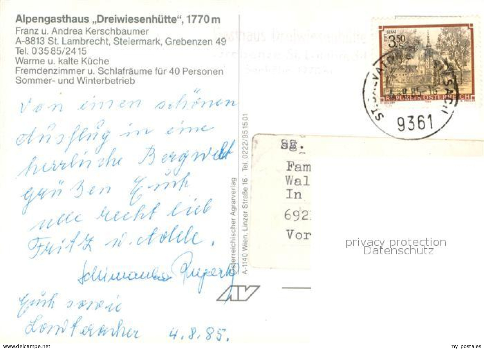 73752616 Lambrecht Steiermark Sankt Alpengasthof Dreiwiesenhuette Aussenansicht  - Other & Unclassified