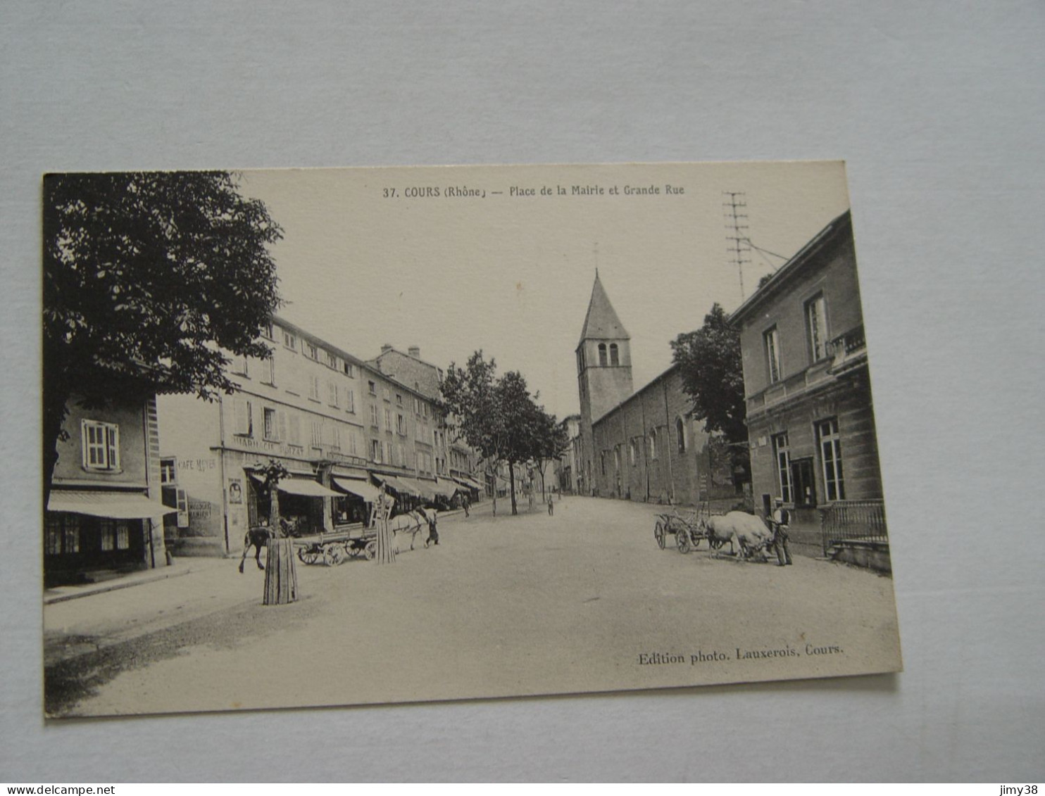 RHONE-COURS-37-PLACE DE LA MAIRIE ET GRANDE RUE ANIMEE - Cours-la-Ville