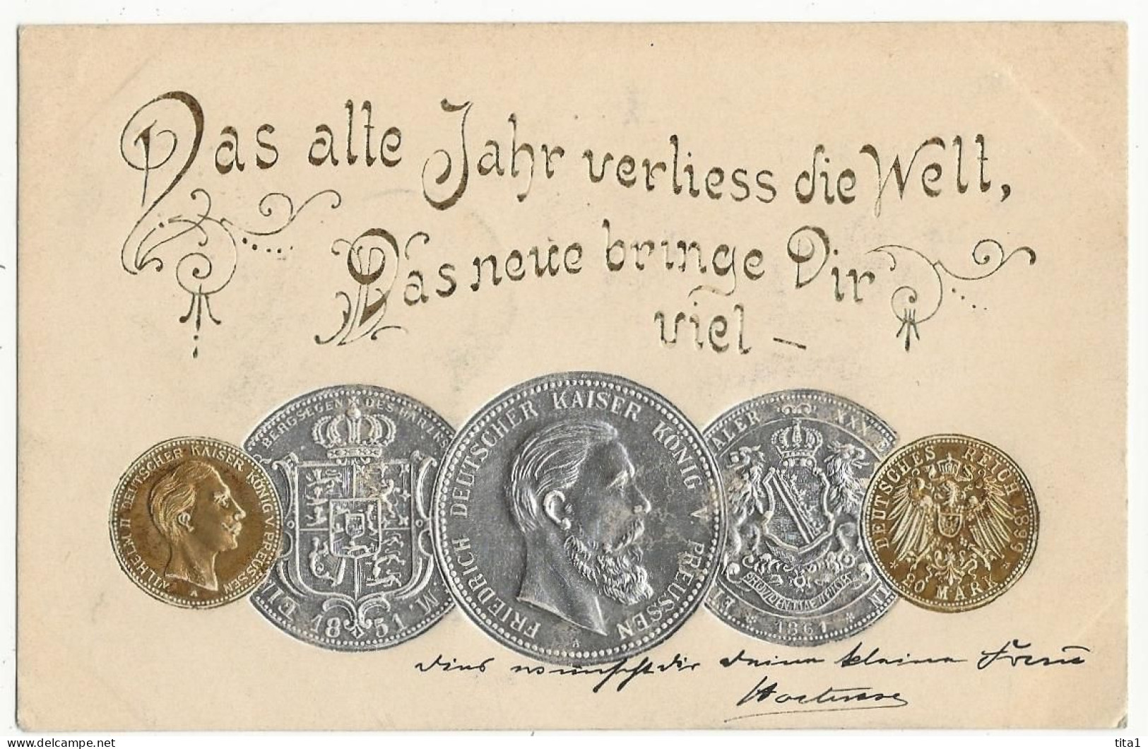 24- Monnaies Allemandes  " En Relief" - Voeux - Monedas (representaciones)