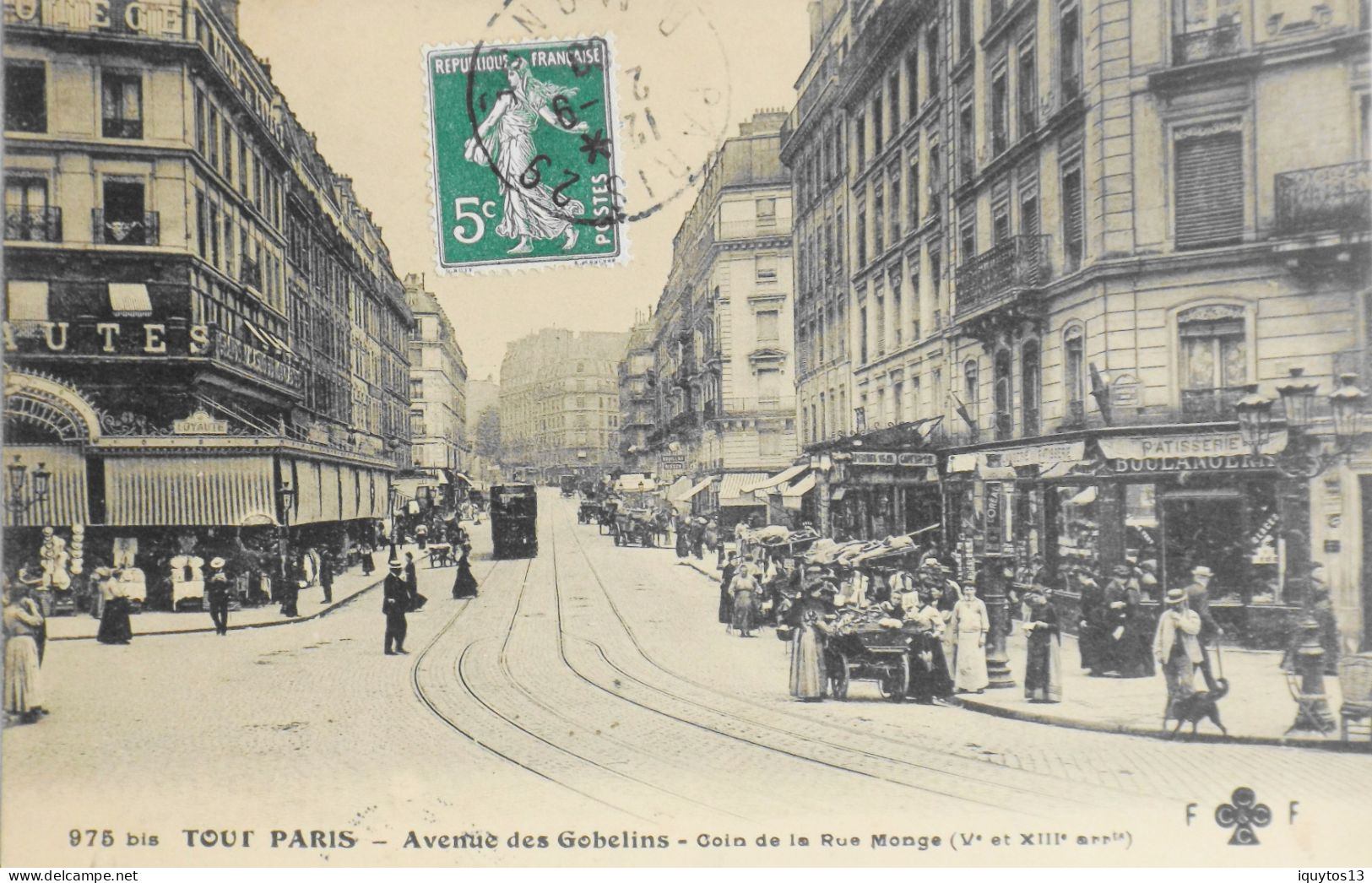 CPA. [75] > TOUT PARIS > N° 975 Bis - Avenue Des Gobelins  Rue Monge - (Ve & XIIIe Arrt.) - 1908 - Coll. F. Fleury - TBE - Paris (05)