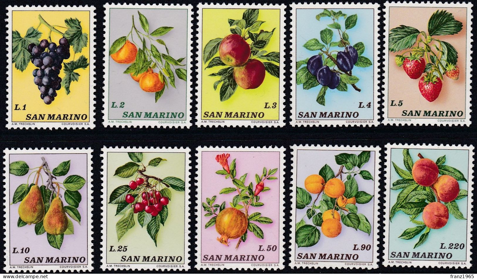 Fruits - 1973 - Unused Stamps