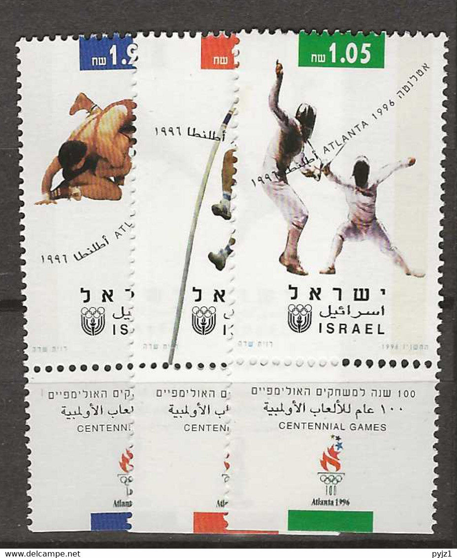 1996 MNH Israel Mi 1397-99 Postfris** - Nuevos (con Tab)